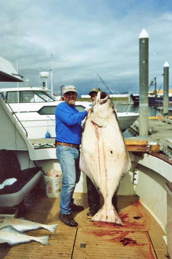 On a fishing trip to Alaska, Goben landed the T Rex of halibut.
